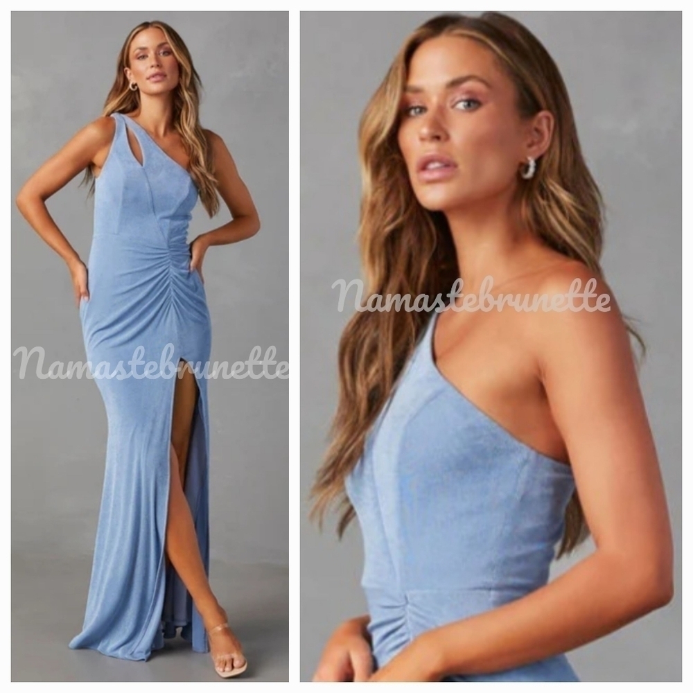 Vici Small One Shoulder Ruched Maxi Dress